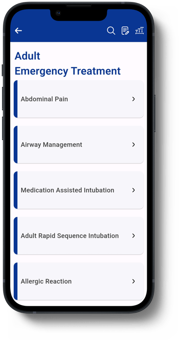EMS Protocols for Adult Emergency Treatment