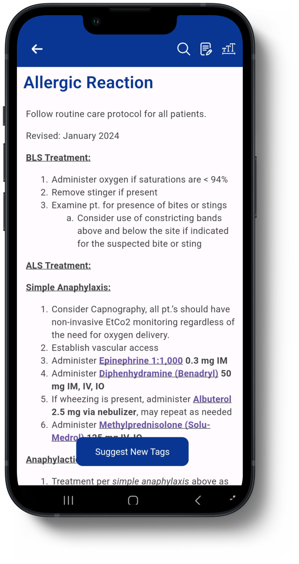 EMS Protocols for Allergic Reactions